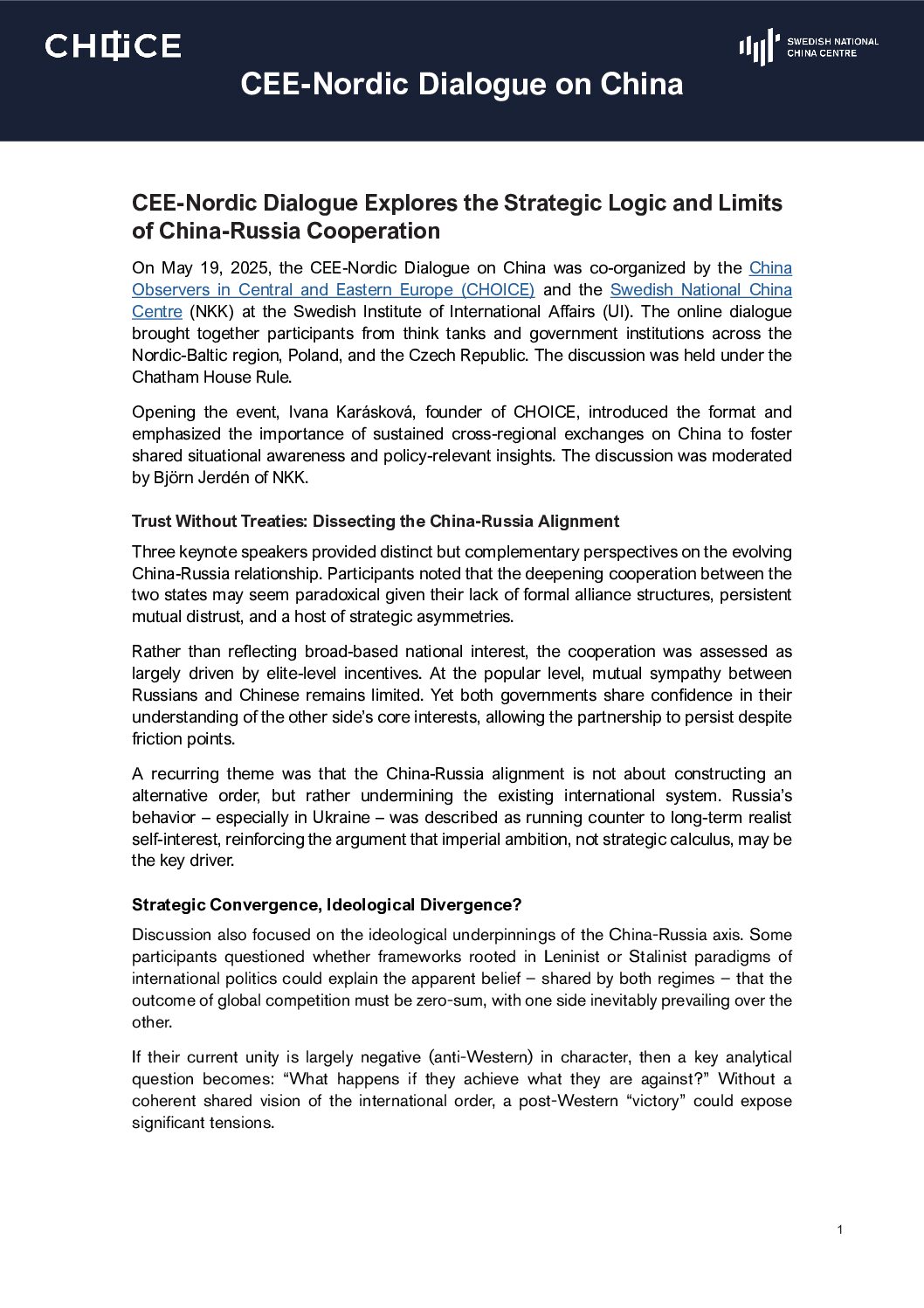 CEE-Nordic Dialogue_China-Russia Cooperation