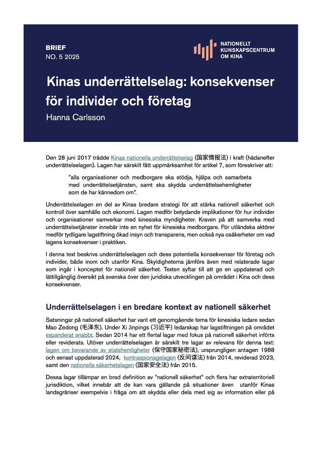 underättelselagen framsida