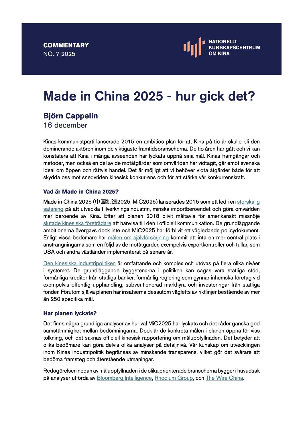 Made in China 2025 framsida